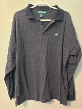 Big Dogs Men's Long Sleeve Polo - Charcoal